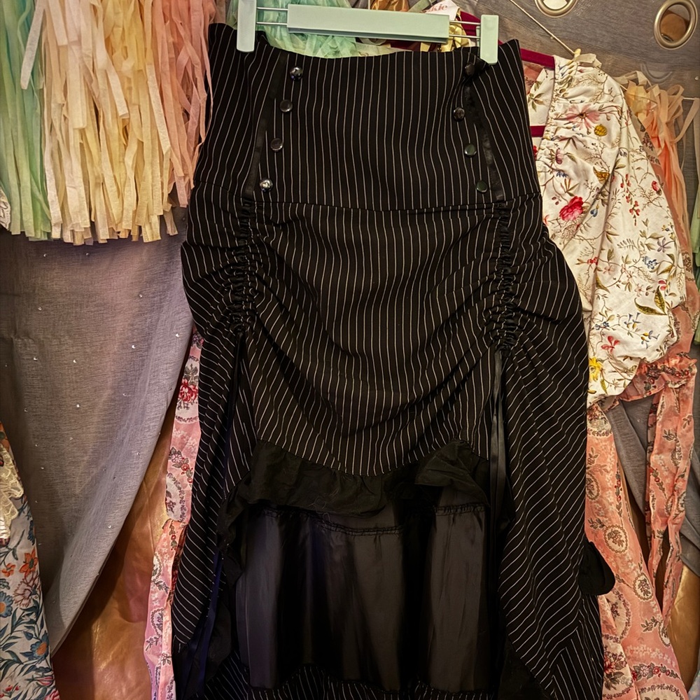 Pinstripe bustle skirt, plus size 26